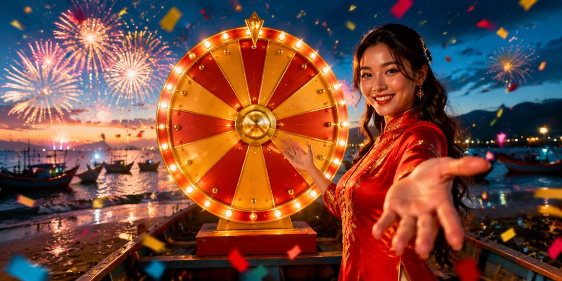 Vòng quay may mắn trên bãi biển Mũi Né với điện thoại di động